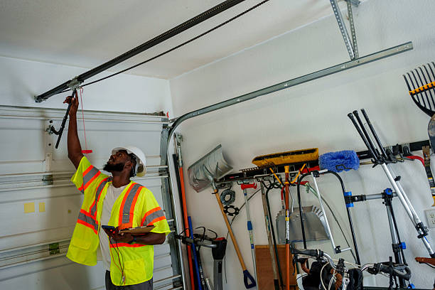 Professional Garage Door Panel Replacement technician working in Montague, MI